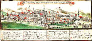 Münsterberg von Mitternacht an zu sehen - Widok miasta z lotu ptaka od północy